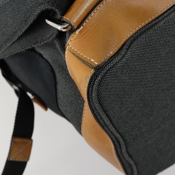 LOEWE Eye Nature Convertible Backpack Canvas Leather Gray Silver Auth bs31537 main image 4
